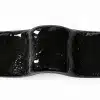Single handmade ceramic drawer pull with a glossy black finish