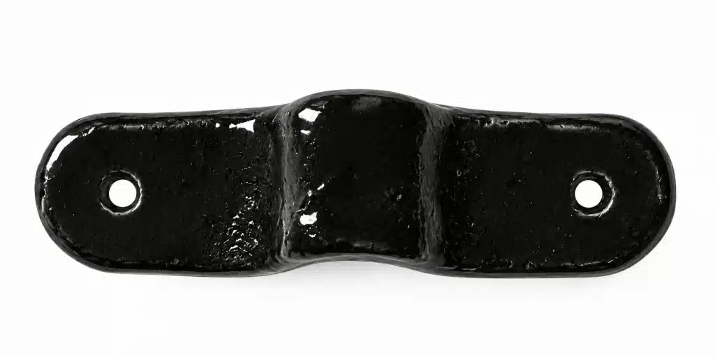 Single handmade ceramic drawer pull with a glossy black finish