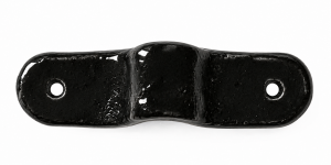 Single handmade ceramic drawer pull with a glossy black finish