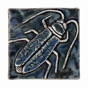 Alternative view of Bugs ceramic tiles - blue black