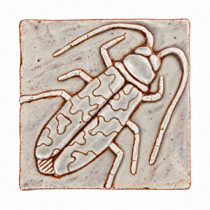 Alternative view of Bugs ceramic tiles - matte white with terracotta oxide
